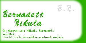 bernadett nikula business card